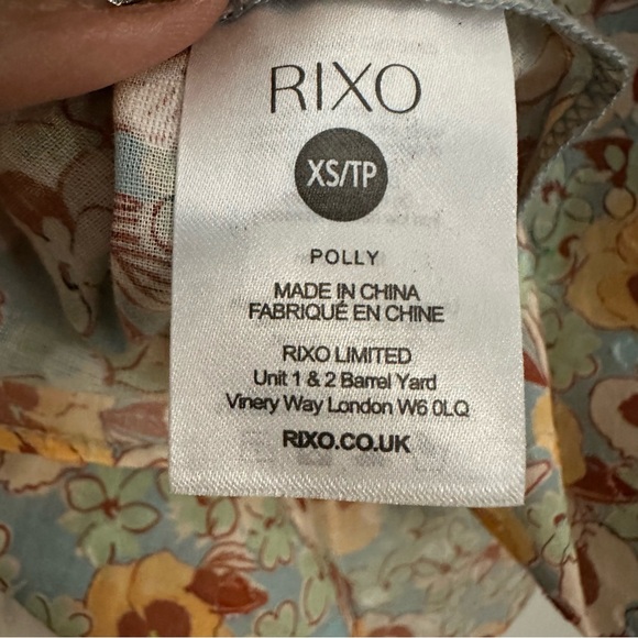 Rixo Polly Floral Smocked Top Xsmall - Picture 10 of 11